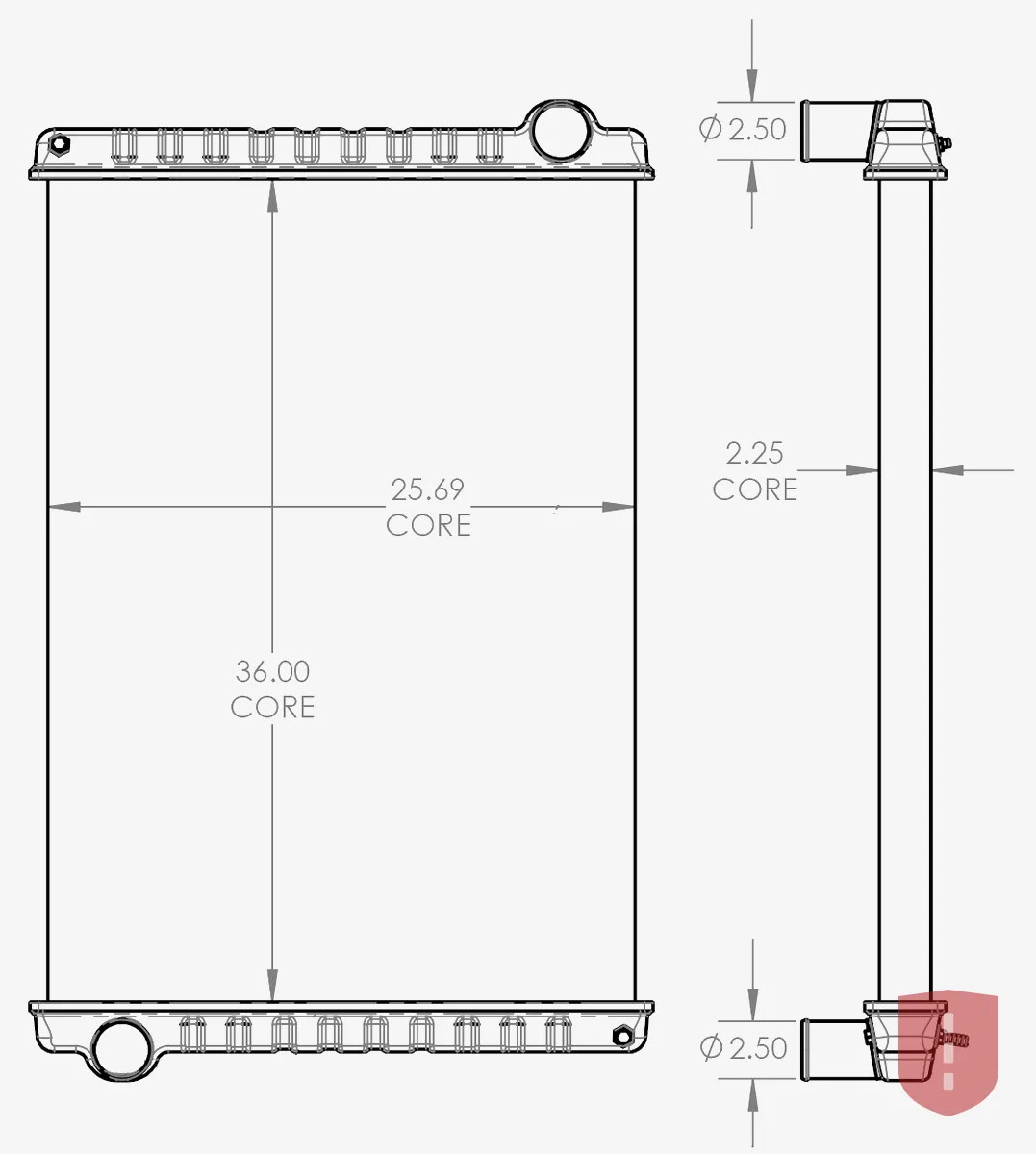 Freightliner FLD112, FLD120, FLD132 Radiator (1991–1993)