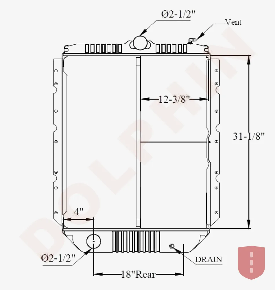 International 1652SC, 1652Ups Radiator (1995–2001)